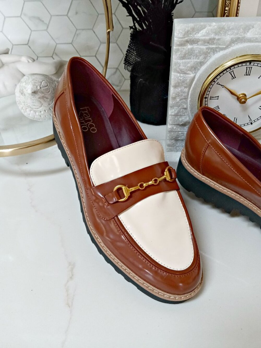 FRANCO SARTO Two TONE HORSEBIT LOAFERS SZ 10